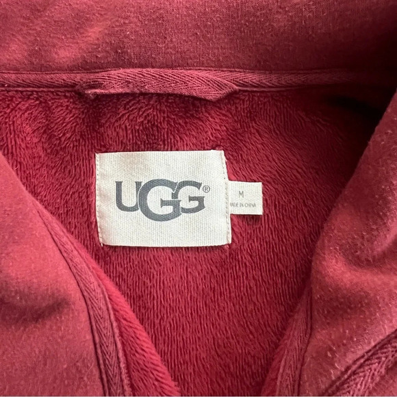 UGG Pauline Double Knit Fleece Jacket Rust Red Medium - Picture 4 of 9